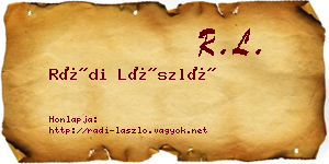 Rádi László névjegykártya